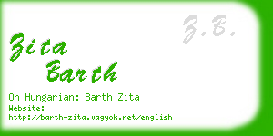 zita barth business card